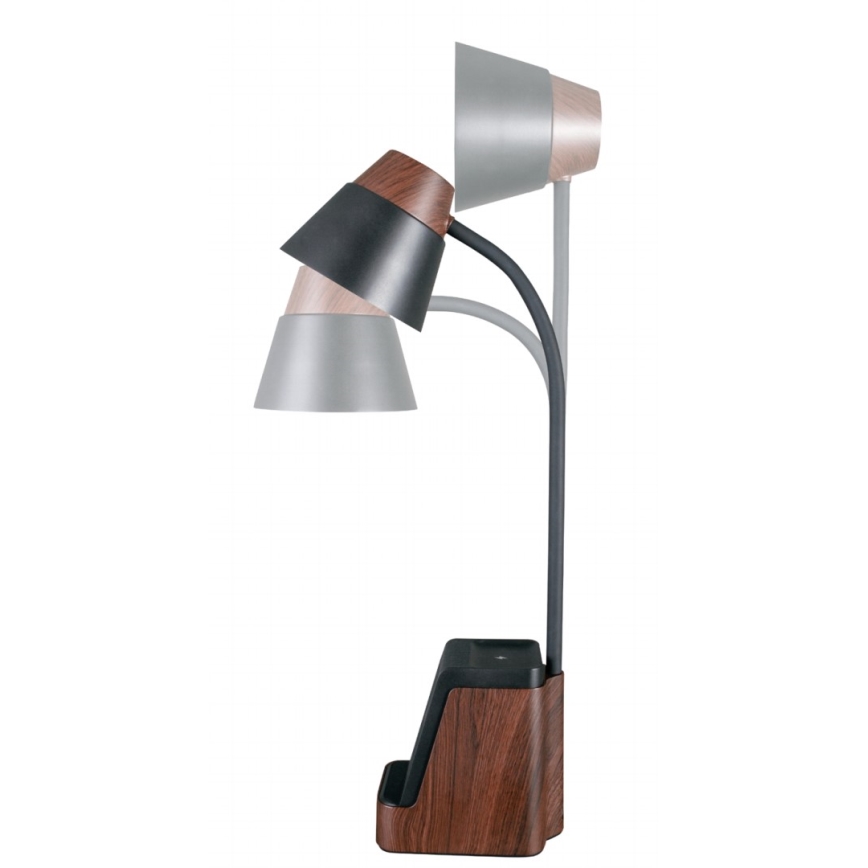 LED+CCT dimbare tafellamp met draadloos QI-opladen IDEAL LED/8W/230V 2700/4000/5000K bruin
