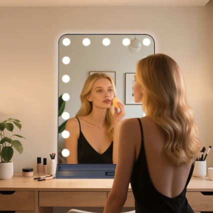 Dimbare LED make-upspiegel HOLLYWOOD LED/18W/230V 3000/4200/6000K grijs