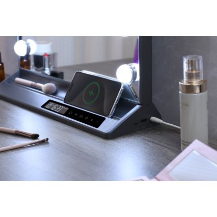 Dimbare LED make-upspiegel HOLLYWOOD LED/18W/230V 3000/4200/6000K grijs