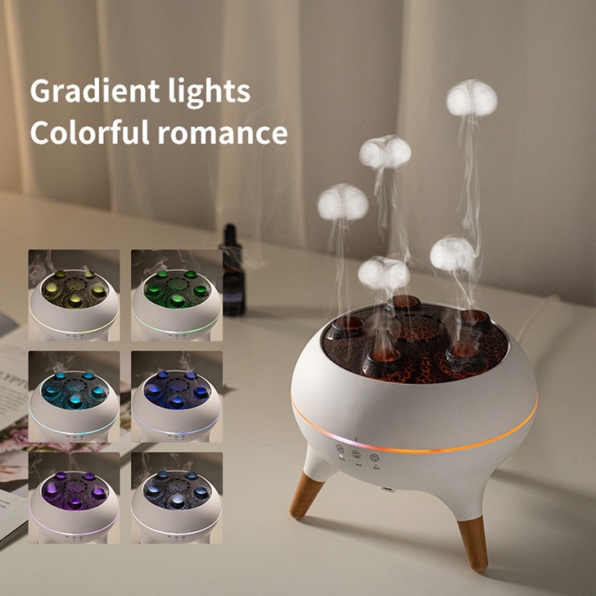 Immax 09104L - Aroma-diffuser en luchtbevochtiger JELLYFISH LED/11W/5V