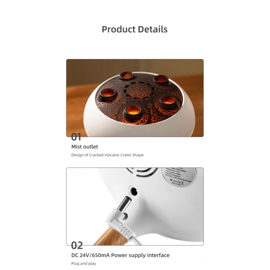 Immax 09104L - Aroma-diffuser en luchtbevochtiger JELLYFISH LED/11W/5V