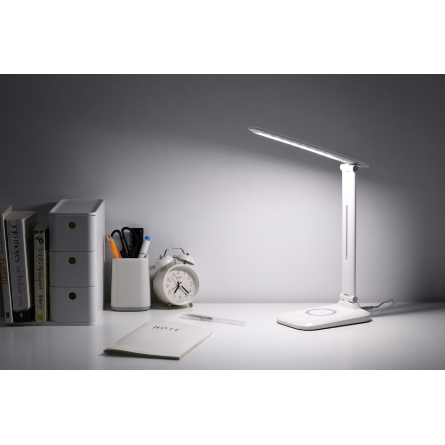 Dimbare LED-tafellamp met draadloos QI-opladen en USB LUMI LED/7W/230V wit