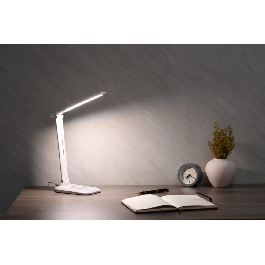 Dimbare LED-tafellamp met draadloos QI-opladen en USB LUMI LED/7W/230V wit