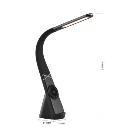 LED-dimbare bureaulamp met draadloze oplaadfunctie MAGIC LED/5W/230V zwart