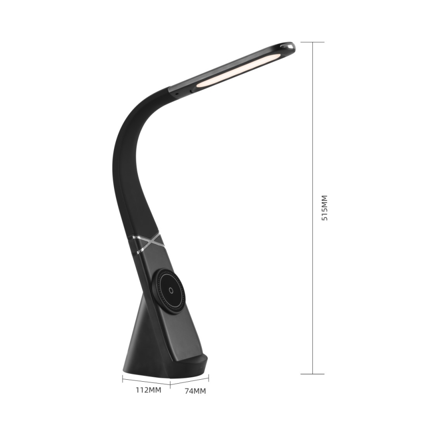 LED-dimbare bureaulamp met draadloze oplaadfunctie MAGIC LED/5W/230V zwart