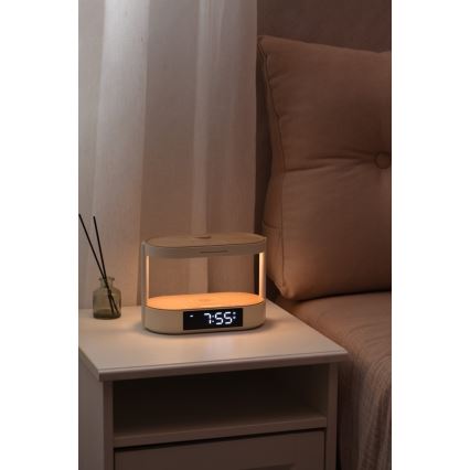 Dimbare LED-tafellamp met wekker en oplaadfunctie TRIPLE DOCK LED/1,5W/5V