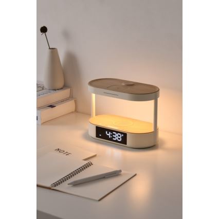 Dimbare LED-tafellamp met wekker en oplaadfunctie TRIPLE DOCK LED/1,5W/5V