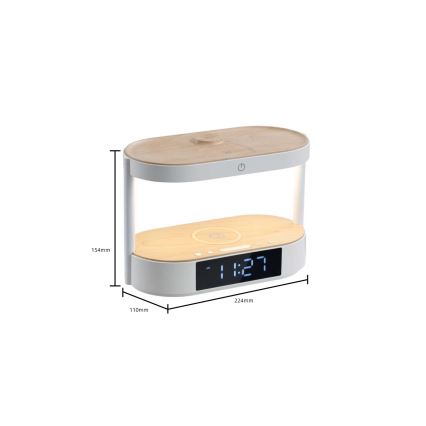 Dimbare LED-tafellamp met wekker en oplaadfunctie TRIPLE DOCK LED/1,5W/5V