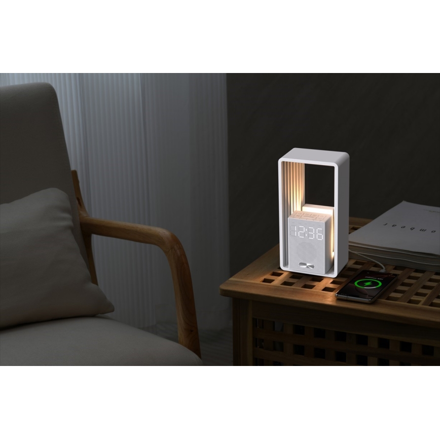 LED-tafellamp met wekker en oplaadfunctie CALM LED/3,5W/5V