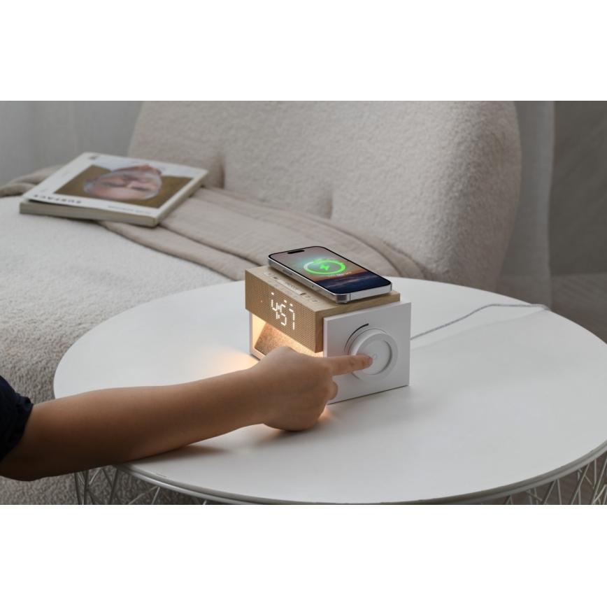 LED-tafellamp met wekker en oplaadfunctie CALM LED/1,2W/5V