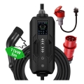 Immax - Draagbaar laadstation voor elektrische voertuigen AC Type 2 16 A / 380 V, 11 kW, met stekker 230 V en 5 m kabel, Wi-Fi Tuya