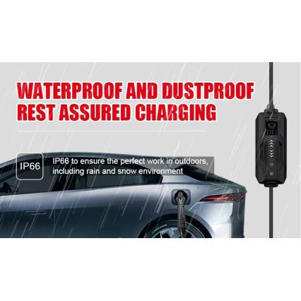 Immax - EV-laadstation voor elektrische auto's AC Type 2 16A/380V + 230V-stekker, 11kW 5m Tuya