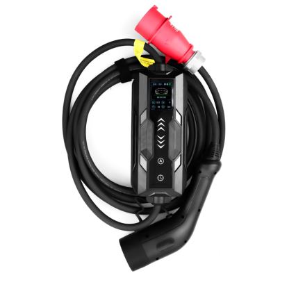 Immax - Draagbaar laadstation voor elektrische voertuigen AC Type 2 16 A / 380 V, 11 kW, met stekker 230 V en 5 m kabel, Wi-Fi Tuya