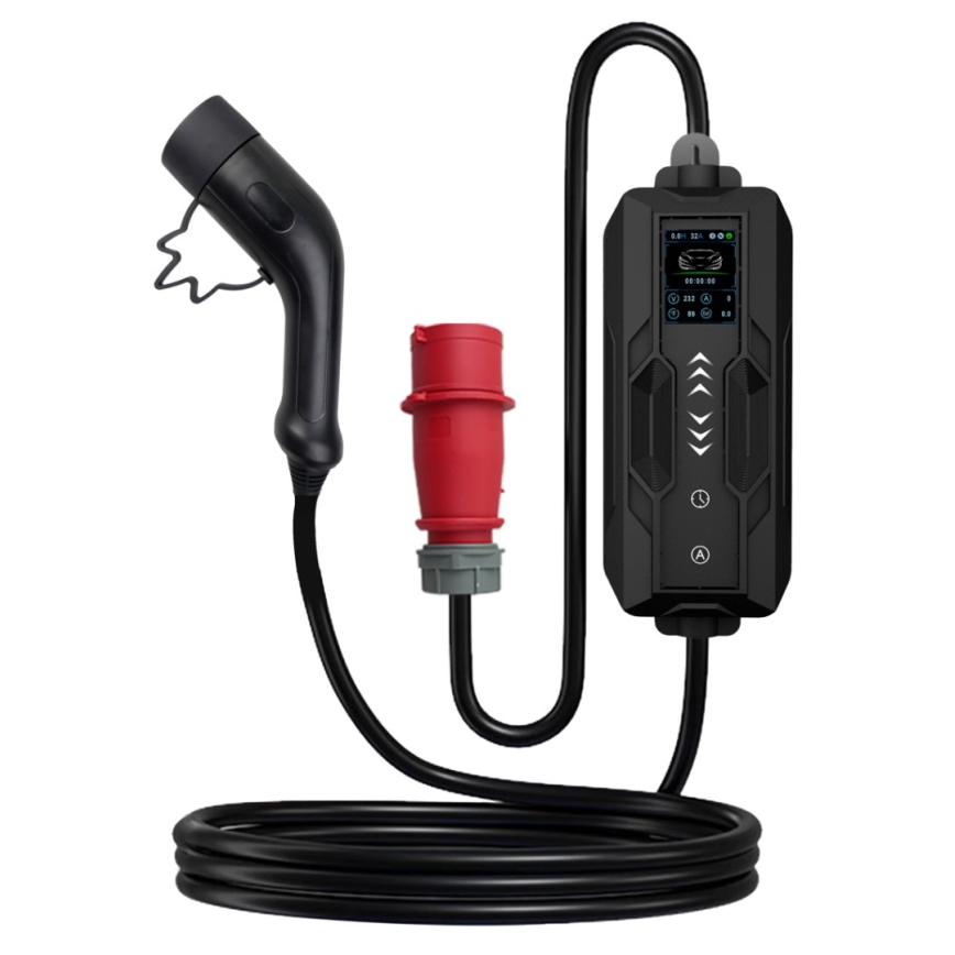 Immax - EV-reislaadstation voor elektrische auto's ​ AC Type 2 16A/380V 11kW + plug 230V, 3,7kW 5m + Etui