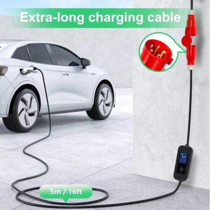 Immax - EV-reislaadstation voor elektrische auto's ​ AC Type 2 32A/380V 22kW + plug 230V 5m Wi-Fi Tuya