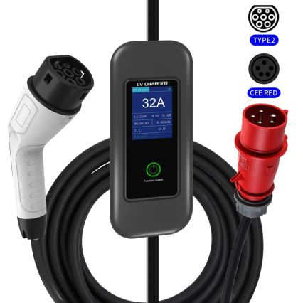 Immax - EV-reislaadstation voor elektrische auto's ​ AC Type 2 32A/380V 22kW + plug 230V 5m Wi-Fi Tuya