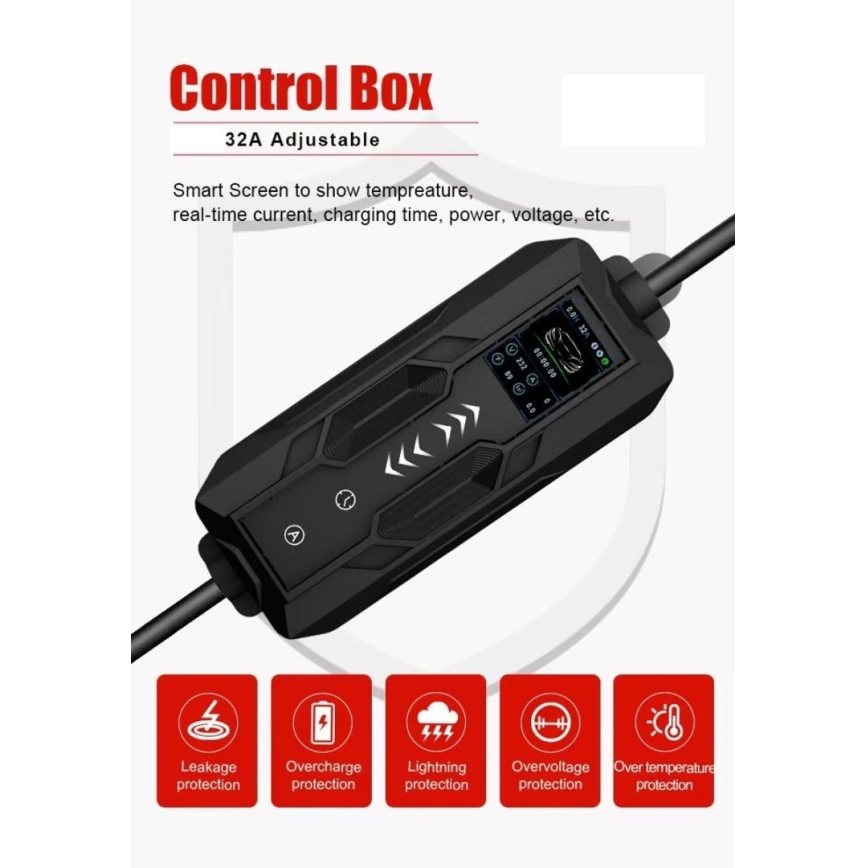Immax - EV-reislaadstation voor elektrische auto's ​ AC Type 2 32A/380V 22kW 5m + Etui
