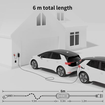 Immax - EV-reislaadstation voor elektrische auto's ​ AC Type 2 32A/380V 22kW 5m + Etui