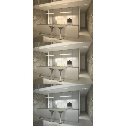 Immax NEO 07076L -  Dimbare LED Hanglamp aan een koord zwart LISTON LED/18W/230V + AB Tuya