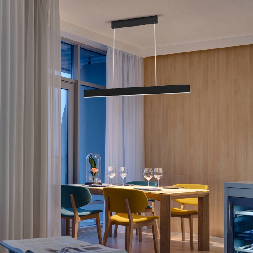 Immax NEO 07076L -  Dimbare LED Hanglamp aan een koord zwart LISTON LED/18W/230V + AB Tuya