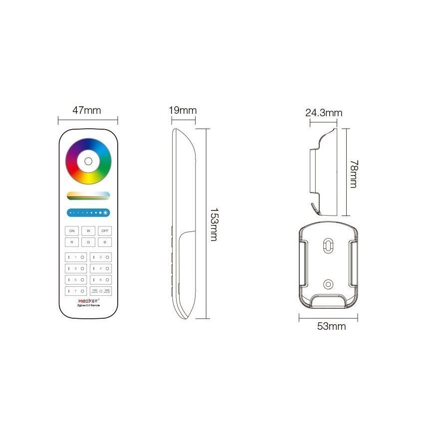 Immax NEO 07087-3 - Universeel afstandsbediening RGB+CCT MiBOXER 2xAAA Tuya