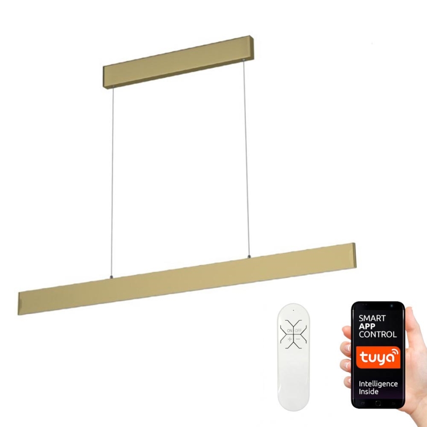 Immax Neo 07128L - LED  Dimbare hanglamp aan een koord LISTON goud LED/18W/230V ZigBee + afstandsbediening Tuya