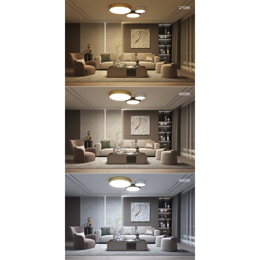 Immax NEO 07130-B60 - LED SMART Dimbare plafondlamp DIAMANTE zwart LED/43W/230V + afstandsbediening 60cm Tuya ZigBee