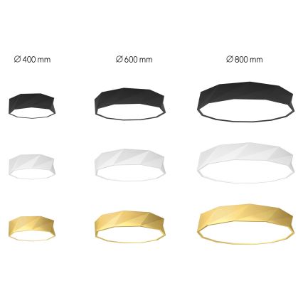 Immax NEO 07132-G60 - LED SMART dimbare plafondlamp DIAMANTE LED/43W/230V goud 60 cm Tuya ZigBee + afstandsbediening