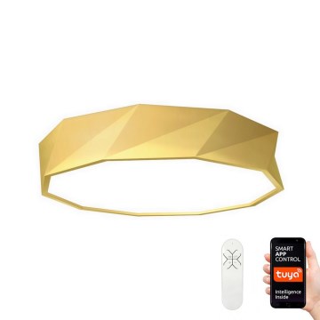 Immax NEO 07132-G60 - LED SMART dimbare plafondlamp DIAMANTE LED/43W/230V goud 60 cm Tuya ZigBee + afstandsbediening
