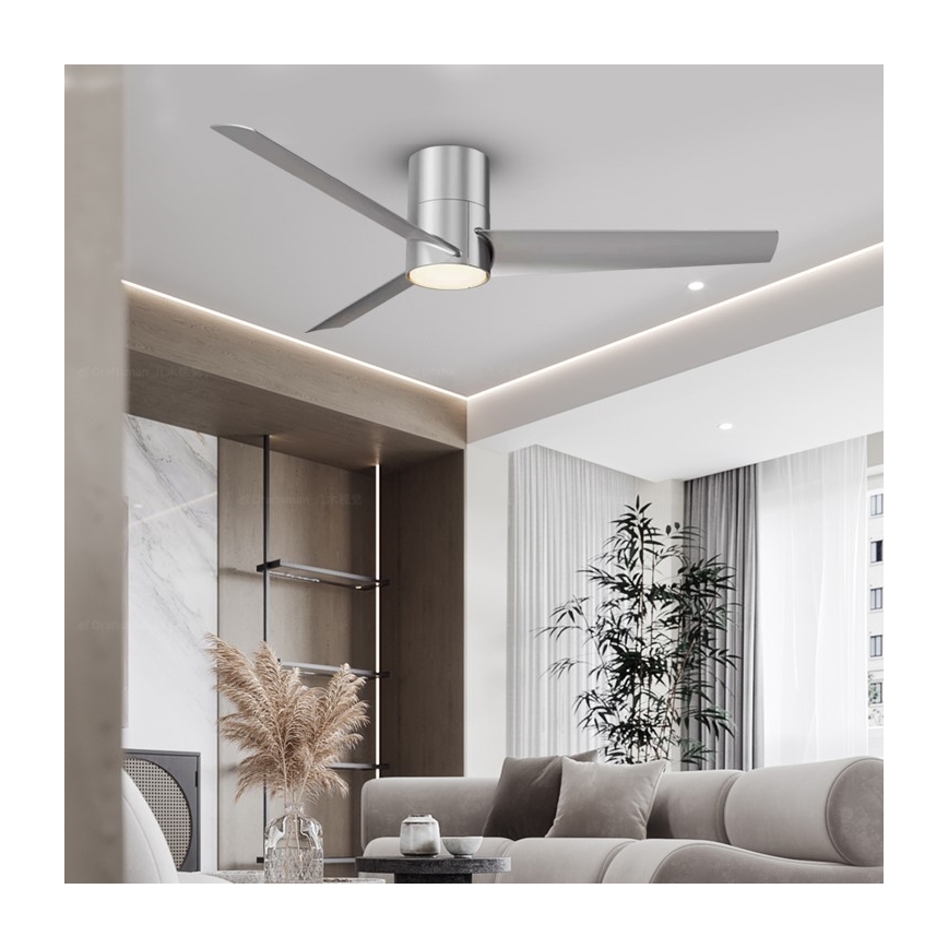 Immax NEO 07135-S - LED dimbare plafondventilator FRESH LED/18W/230V Wi-Fi Tuya mat chroom + afstandsbediening