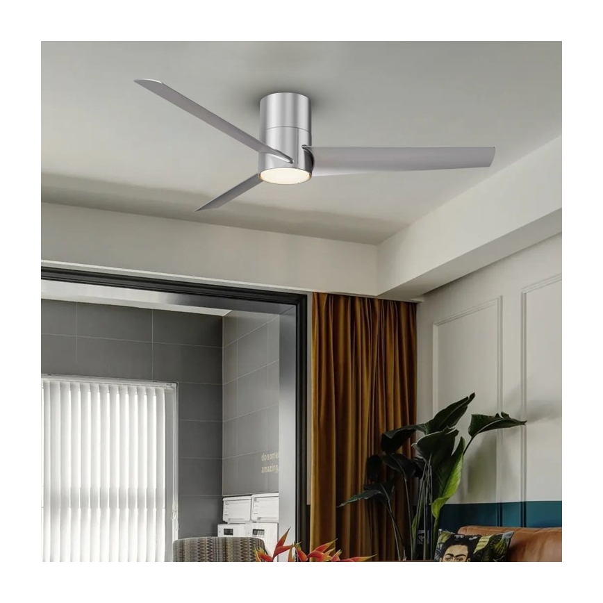Immax NEO 07135-S - LED dimbare plafondventilator FRESH LED/18W/230V Wi-Fi Tuya mat chroom + afstandsbediening