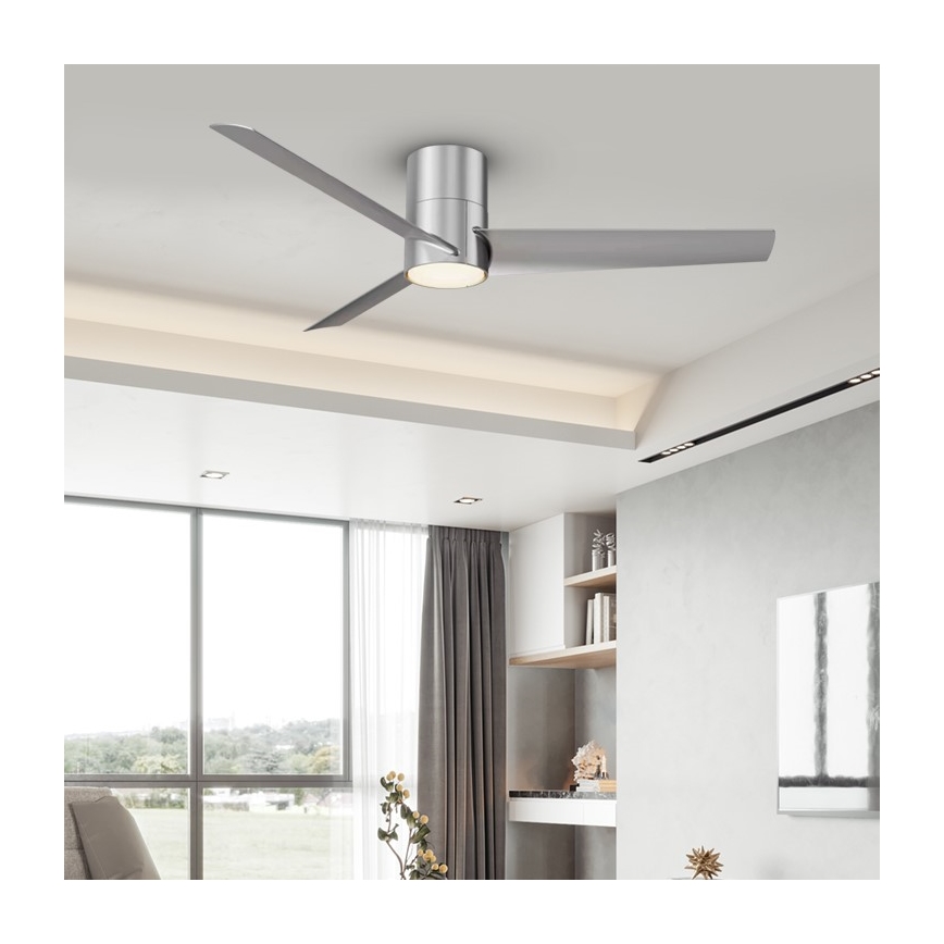Immax NEO 07135-S - LED dimbare plafondventilator FRESH LED/18W/230V Wi-Fi Tuya mat chroom + afstandsbediening