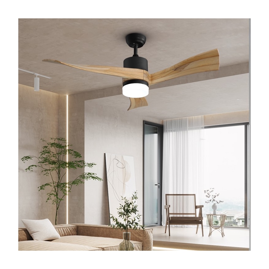 Immax NEO 07136-B - LED dimbare plafondventilator SOFISTICADO LED/18W/230V eiken Wi-Fi Tuya + afstandsbediening