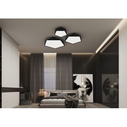 Immax NEO 07151-B80 - Dimbare LED Plafond Lamp BRILIANT LED/56W/230V Wi-Fi Tuya zwart + afstandsbediening