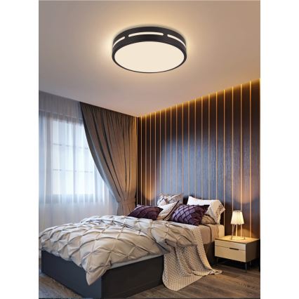 Immax NEO 07152-B30 - Dimbare LED Plafond Lamp NEO LITE PERFECTO LED/24W/230V Wi-Fi Tuya zwart + afstandsbediening