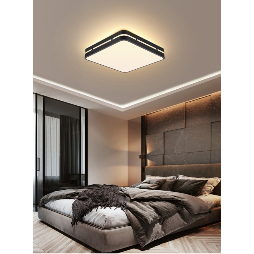 Immax NEO 07154-B42 - Dimbare LED Plafond Lamp NEO LITE PERFECTO LED/48W/230V Wi-Fi Tuya zwart + afstandsbediening