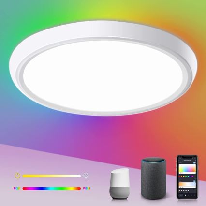 Immax NEO 07164-40 - LED RGB+CCT Dimbare plafondlamp NEO LITE TUDO LED/50W/230V Wi-Fi Tuya +remote bediening