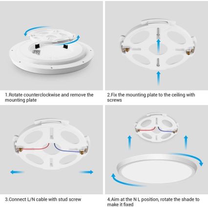 Immax NEO 07164-40 - LED RGB+CCT Dimbare plafondlamp NEO LITE TUDO LED/50W/230V Wi-Fi Tuya +remote bediening