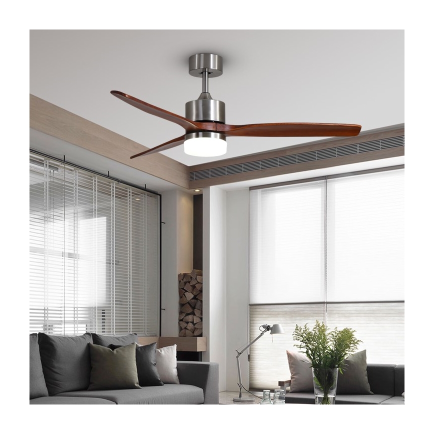 Immax NEO 07165-S - LED Plafondventilator ELEGANTE LED/18W/230V eiken Wi-Fi Tuya + afstandsbediening