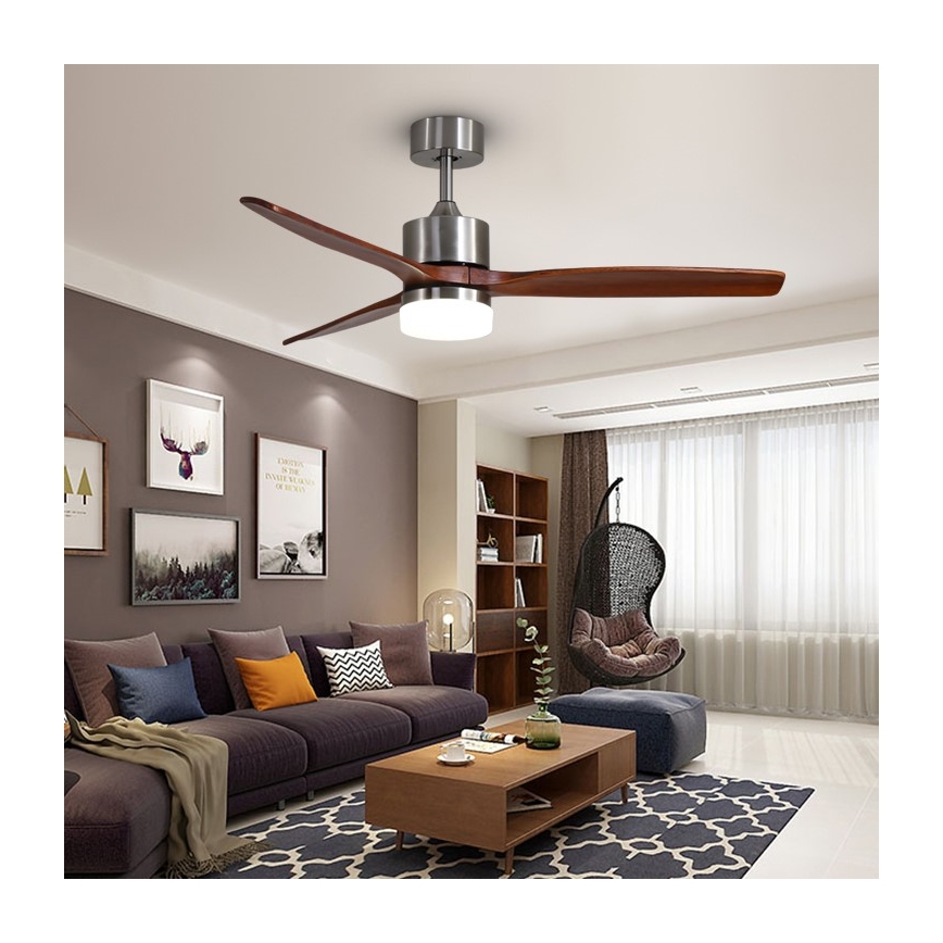 Immax NEO 07165-S - LED Plafondventilator ELEGANTE LED/18W/230V eiken Wi-Fi Tuya + afstandsbediening