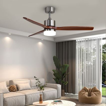 Immax NEO 07165-S - LED Plafondventilator ELEGANTE LED/18W/230V eiken Wi-Fi Tuya + afstandsbediening