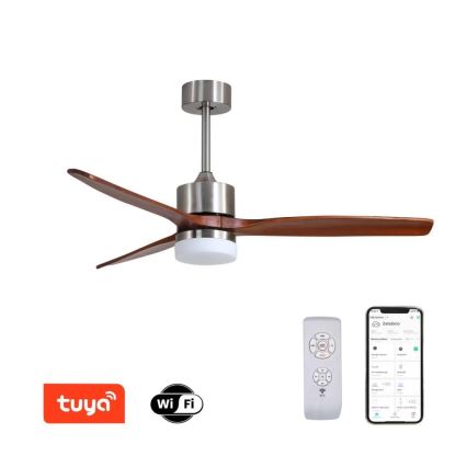 Immax NEO 07165-S - LED-plafondventilator ELEGANTE LED/18W/230V eiken Wi-Fi Tuya + afstandsbediening