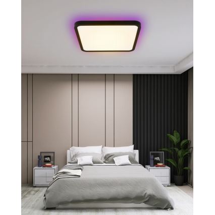 Immax NEO 07167-B40 - LED RGB+CCT Dimbare plafondlamp NEO LITE TUDO LED/50W/230V Wi-Fi Tuya zwart + afstandsbediening