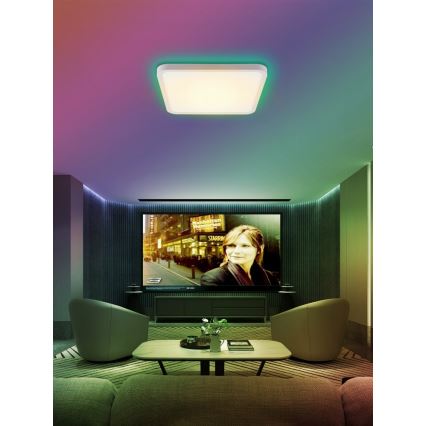 Immax NEO 07168-W40 - LED RGB+CCT Dimbare plafondlamp NEO LITE TUDO LED/50W/230V Wi-Fi Tuya wit + afstandsbediening