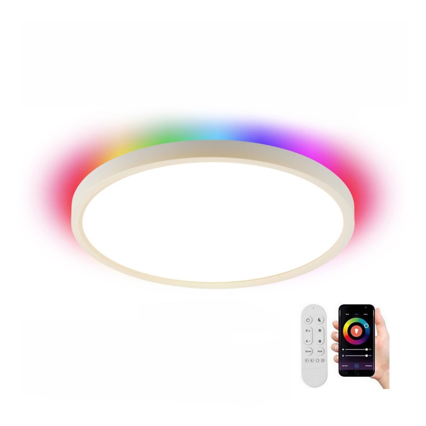 Immax NEO 07169-W60 - LED RGB+CCT Dimbare plafondlamp NEO LITE TUDO 65W/230V 2700-6500K Wi-Fi Tuya + afstandsbediening wit