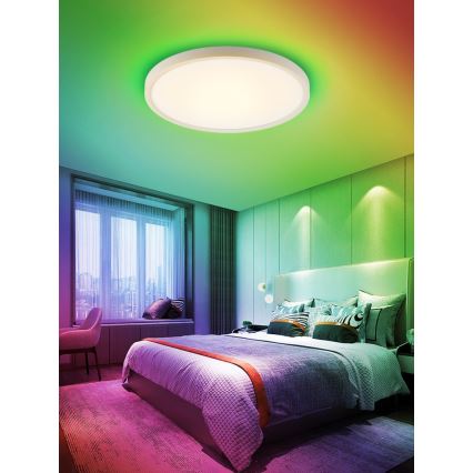 Immax NEO 07169-W60 - LED RGB+CCT Dimbare plafondlamp NEO LITE TUDO 65W/230V 2700-6500K Wi-Fi Tuya + afstandsbediening wit