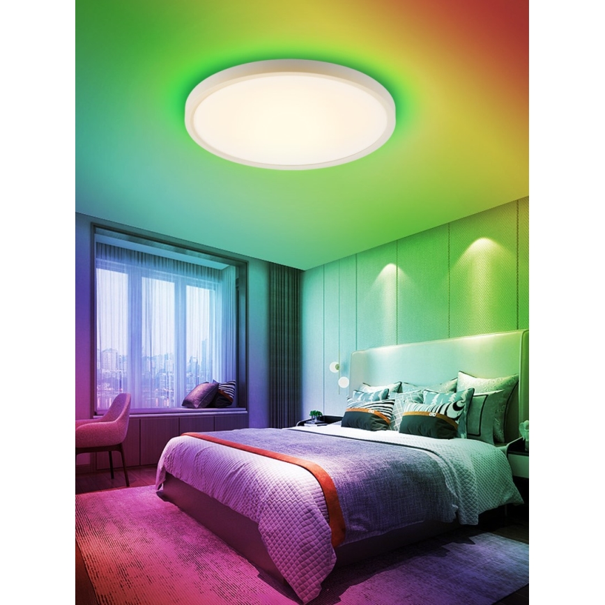 Immax NEO 07169-W60 - LED RGB+CCT Dimbare plafondlamp NEO LITE TUDO 65W/230V 2700-6500K Wi-Fi Tuya + afstandsbediening wit