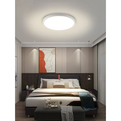 Immax NEO 07169-W60 - LED RGB+CCT Dimbare plafondlamp NEO LITE TUDO 65W/230V 2700-6500K Wi-Fi Tuya + afstandsbediening wit