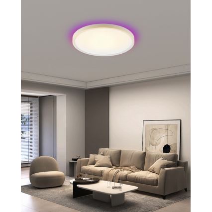 Immax NEO 07169-W60 - LED RGB+CCT Dimbare plafondlamp NEO LITE TUDO 65W/230V 2700-6500K Wi-Fi Tuya + afstandsbediening wit