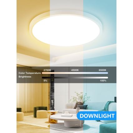 Immax NEO 07169-W60 - LED RGB+CCT Dimbare plafondlamp NEO LITE TUDO 65W/230V 2700-6500K Wi-Fi Tuya + afstandsbediening wit